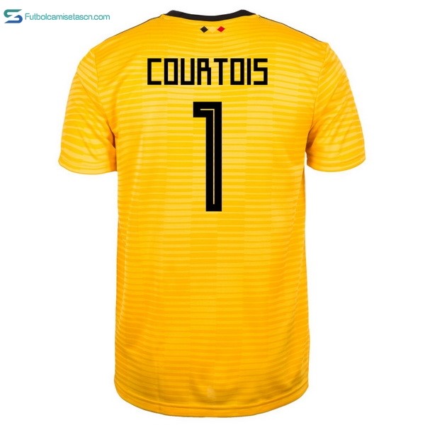 Camiseta Belgica 2ª Courtois 2018 Amarillo